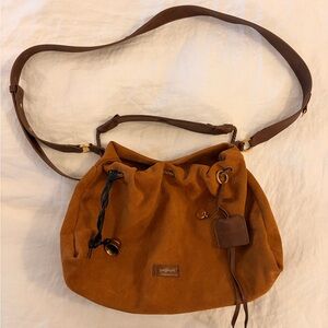 Songmont Small Gather Bag in Ochre Suede w/ worry cup charm included